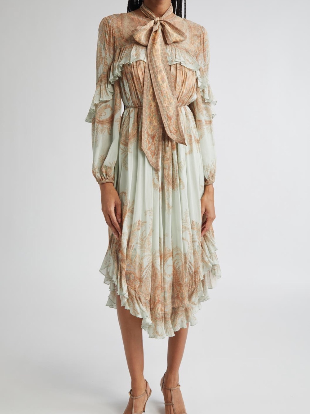 Zimmerman Paisley Long Sleeve Midi Dress